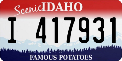 ID license plate I417931