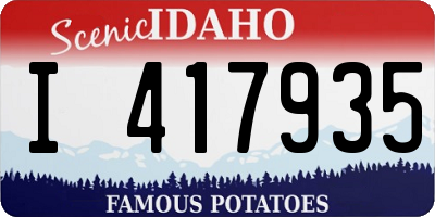 ID license plate I417935
