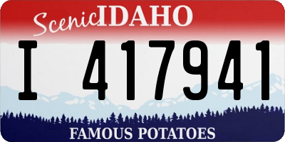 ID license plate I417941