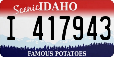 ID license plate I417943