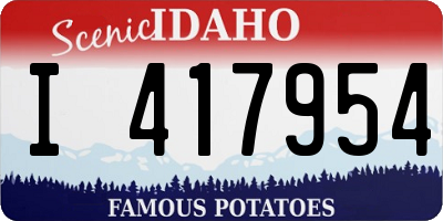 ID license plate I417954