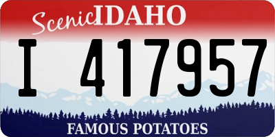 ID license plate I417957