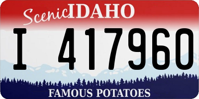 ID license plate I417960