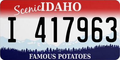 ID license plate I417963