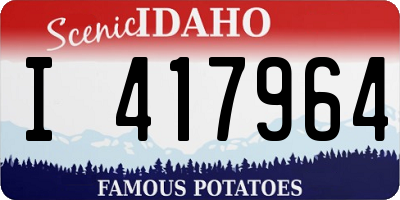 ID license plate I417964