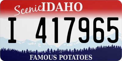 ID license plate I417965