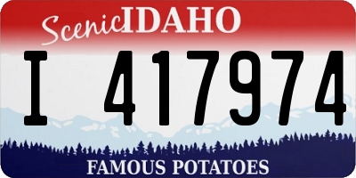 ID license plate I417974