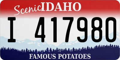 ID license plate I417980
