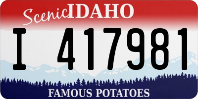 ID license plate I417981