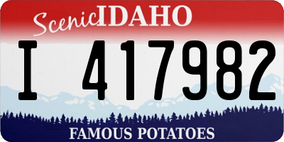 ID license plate I417982