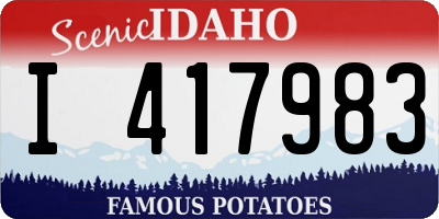 ID license plate I417983