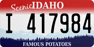 ID license plate I417984