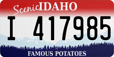 ID license plate I417985