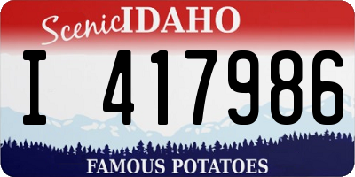 ID license plate I417986
