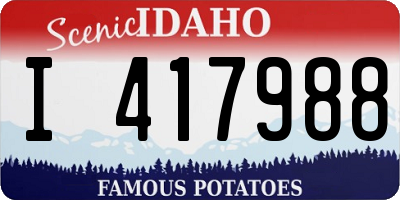 ID license plate I417988
