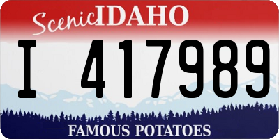 ID license plate I417989