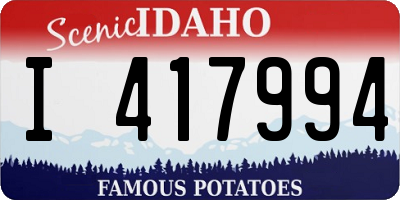 ID license plate I417994