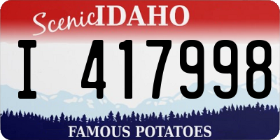ID license plate I417998