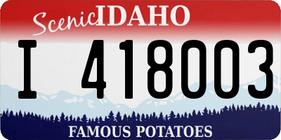 ID license plate I418003