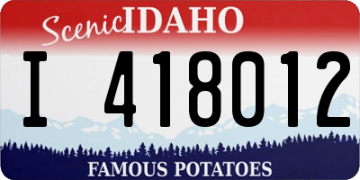ID license plate I418012