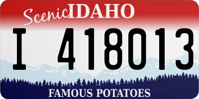 ID license plate I418013