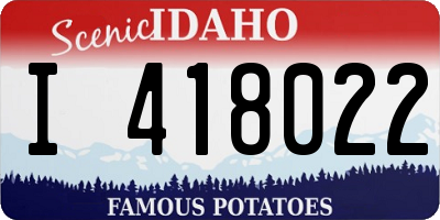 ID license plate I418022