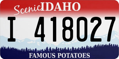 ID license plate I418027