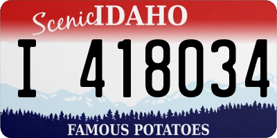 ID license plate I418034
