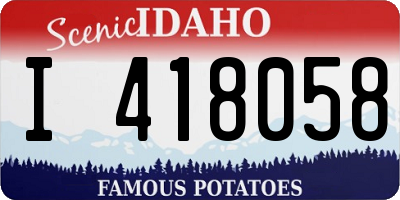 ID license plate I418058