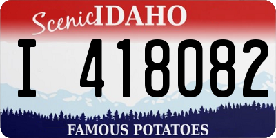 ID license plate I418082