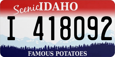 ID license plate I418092