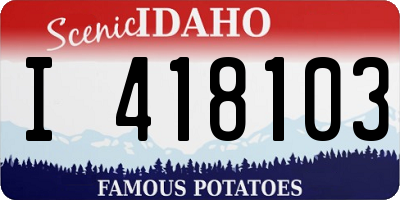 ID license plate I418103