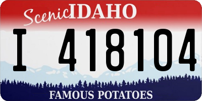 ID license plate I418104