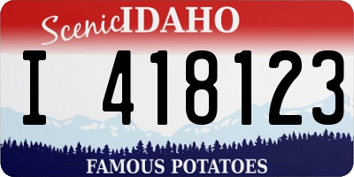 ID license plate I418123