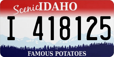 ID license plate I418125