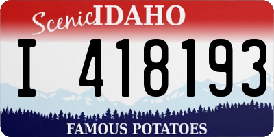 ID license plate I418193