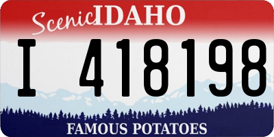 ID license plate I418198
