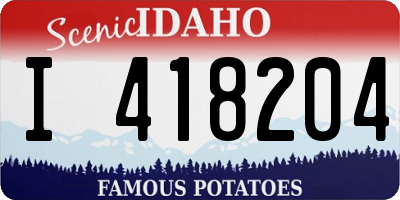 ID license plate I418204