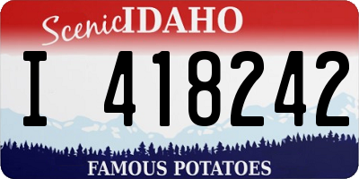 ID license plate I418242