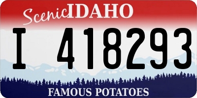 ID license plate I418293
