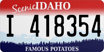 ID license plate I418354