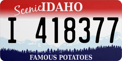 ID license plate I418377