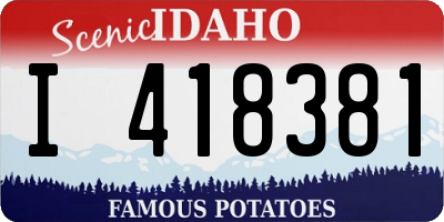 ID license plate I418381