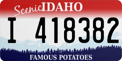 ID license plate I418382