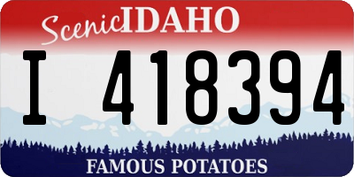 ID license plate I418394
