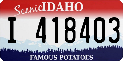 ID license plate I418403