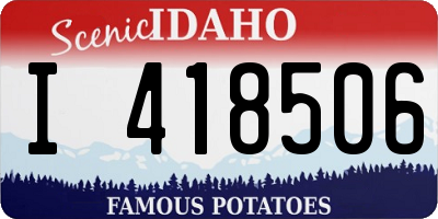 ID license plate I418506