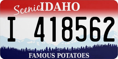 ID license plate I418562