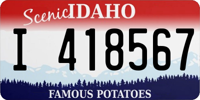ID license plate I418567
