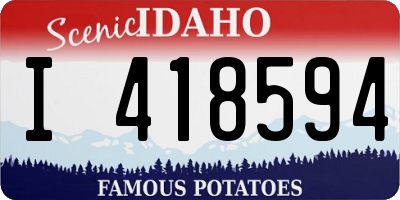 ID license plate I418594